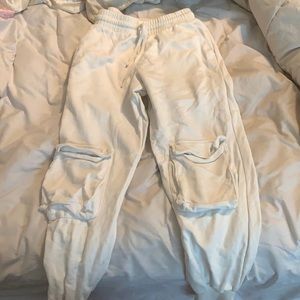 Zara white cargo sweatpants